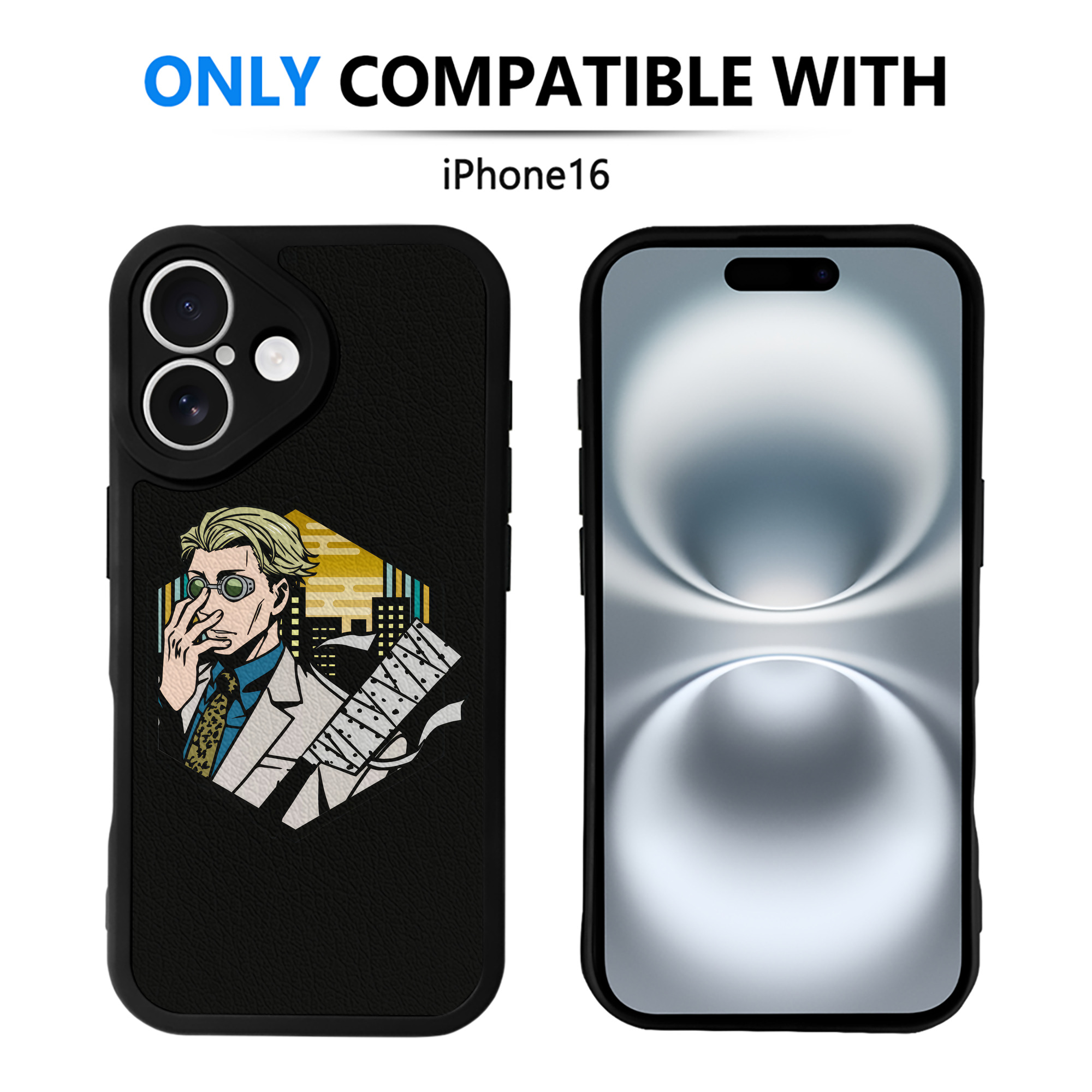（画像用） 呪術廻戦 Jujutsu Kaisen 【iPhone 16シリーズ対応】シリコンスマホケース（レザー調） 材質：シリコン